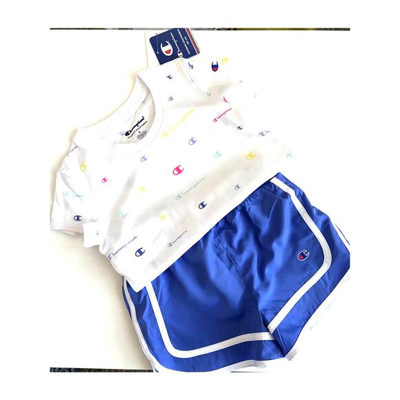 Champion Tee and Shorts Set‎  Girls 6 NWT - Picture 1 of 7